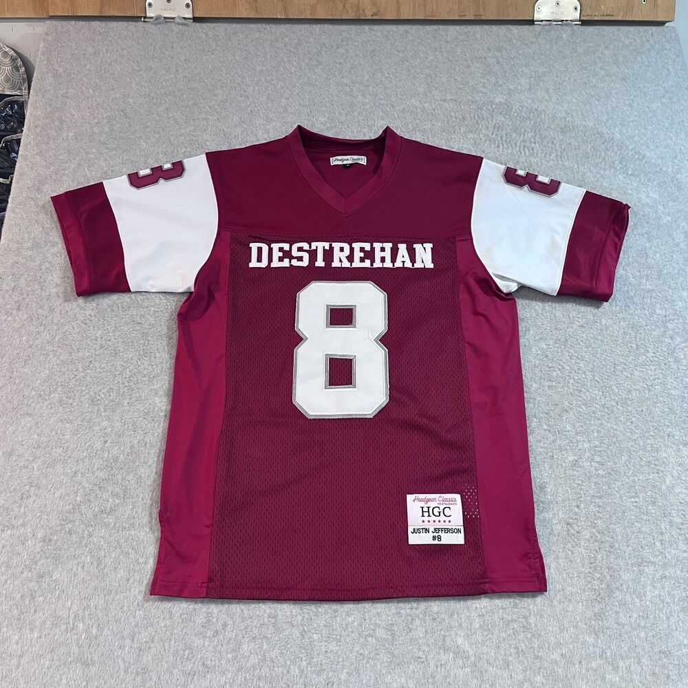 Justin Jefferson M Headgear Classics Retro Licensed HS Football Jersey Destrehan